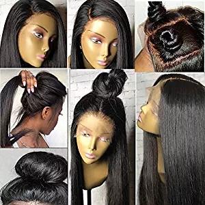 African american Yaki Straight Wigs Lace Front Human Hair Wigs For Black Women 130% Density Remy light Yaki full lace Human Hair Wigs