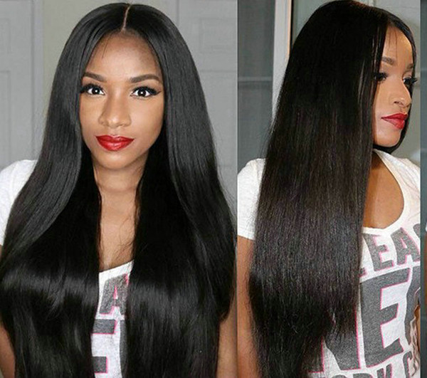 Silk Straight Lace Front Human Hair Wigs 250% Density Full natural Lace Human Hair Wigs For Black Women Brazilian Virgin Hair Wig