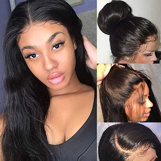 360 Lace Frontal Wig with Baby Hair Straight Glueless 360 Lace Wig Pre Plucked Virgin Human Hair Wigs for Black Women 130%