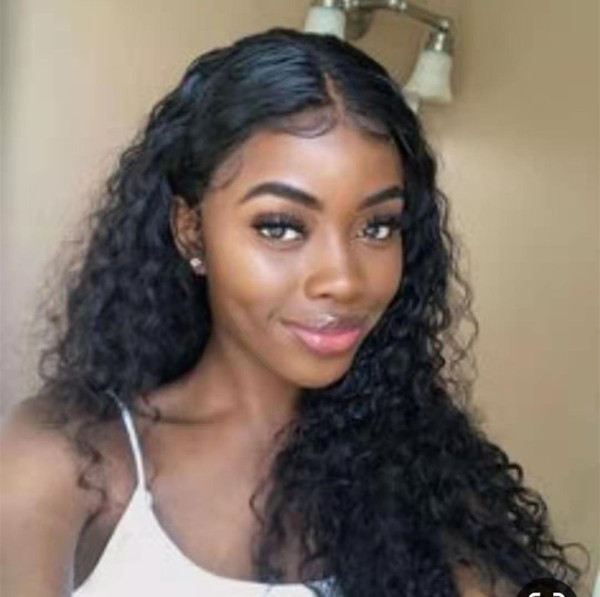 Deep Curly 360 Lace Frontal Wig Pre Plucked With Baby Hair water wave13x6 Lace Front Wig For Black Women fast delivery