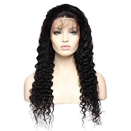 Deep Curly 360 Full Frontal Lace Wig Indian Human Hair Wigs natural scalf 150% density lace front wig Pre Plucked Hairline