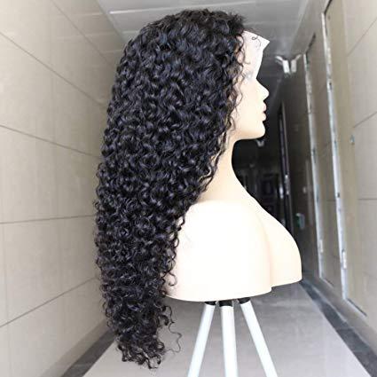 Lace Front Wigs For Black Women Brazilian Curly Human Hair Wigs Baby Hair 18 Inch Natural Pre plucked Natural Hairline Lace Front Wigs