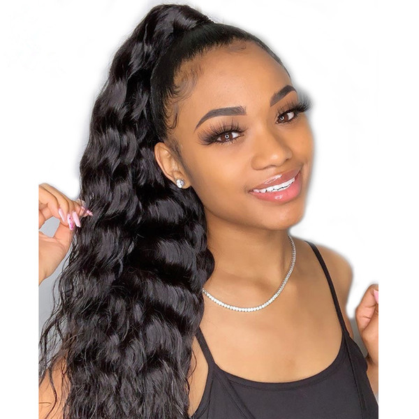 Pre plucked curly 360 lace frontal wig glueless transparent lace frontal wig Deep wave human hair wig 130% density