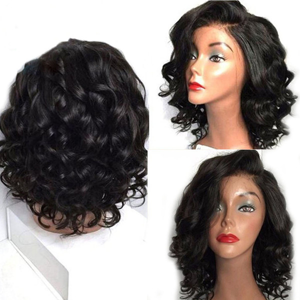 Glueless Lace Front Human Hair Wigs Pre Plucked Short Curly Human Hair Wigs Brazilian Lace Front Wigs Remy Lace Frontal