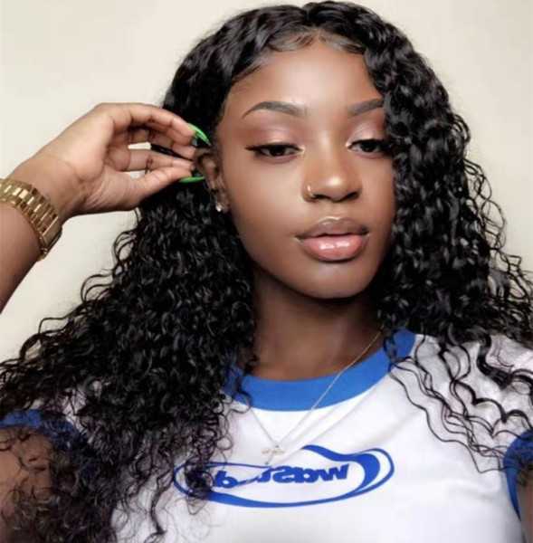 Deep Wave Lace Front Wigs 360 lace frontal human hair wig For Black Women (18 inch, 360 lace wig)