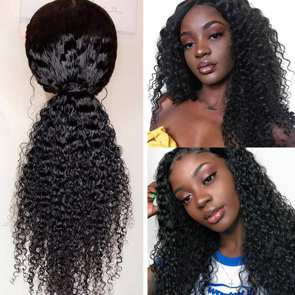 180%density Deep wave lace front human hair wig for black women Full ends brazilian hair 360 lace wig 12-24inch