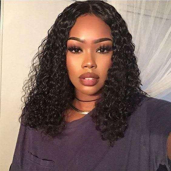 Brazilian Human Hair 360 Lace Frontal Wigs 130%density Deep Wave Curly Pre Plucked Glueless Lace Front Wig for Women 10inch 130%