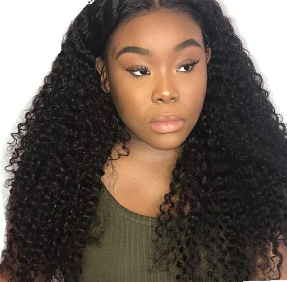 Kinky Curly Wig 360 Lace Frontal Wigs Pre Plucked With Baby Hair Brazilian Lace Front Human Hair Wigs 180% diva Remy Hair