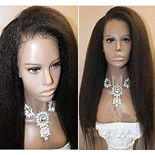 13x6 Lace Front Human Hair Wigs With Baby Hair Remy Kinky Straight Wigs 150% density Pre Plucked Brazilian Lace Front Wigs Glueless