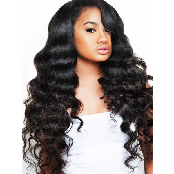 High 250% Density Full lace human hair wig Glueless 360 Lace Frontal Human Hair Wigs With Baby Hair Brazilian Deep Wave Wigs