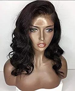 Short wavy Human Hair Lace Front Wigs 130% Density Brazilian Virgin Wig with Baby Hair for Black Women