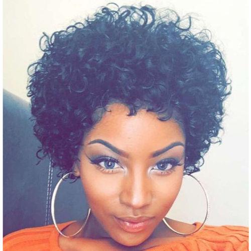 100% Human Hair Lace Front Wig Soft curly Brazilian Virgin Hair Wig Pre-plucked Short Bob Wigs For Black Women