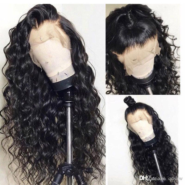 Peruvian Deep Wave Lace Front Wig HD Transparent Lace Pre Plucked Virgin Glueless Deep Curly Full Lace Human Hair Wigs With Baby Hair