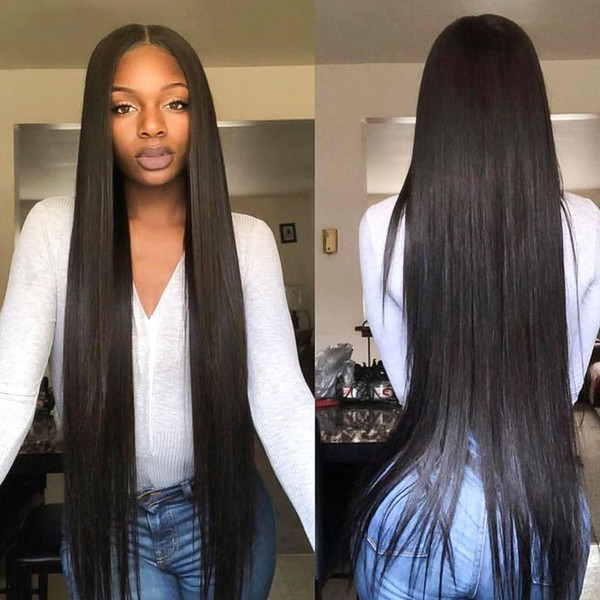 30 Inch Long Human Hair Lace Front Wigs With Baby Hair Glueless Straight Virgin Peruvian Pre Plucked 28 30 in Lacefront Wig