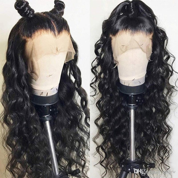 Brazilian Deep Wave Curly Virgin Human Wig With Baby Hair Glueless Virgin Hair Pre Plucked Lace Front Wigs For Black Women