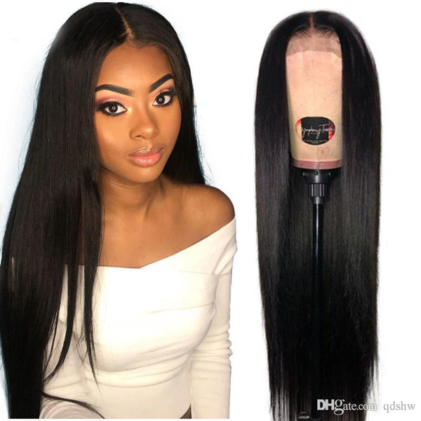 Invisible Lace Human Hair Wig Cheap Glueless Real Virgin Brazilian Straight Transparent HD Full Lace Straight Wigs For African American