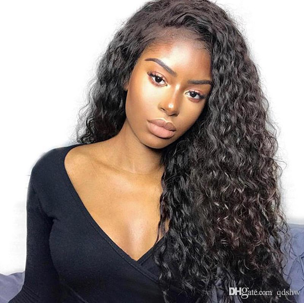 HD Lace Front Human Hair Wigs Deep Curly With Baby Hair Virgin Brazilian Hair Glueless Pre Plucked Transparent Full Lace Curly Wig