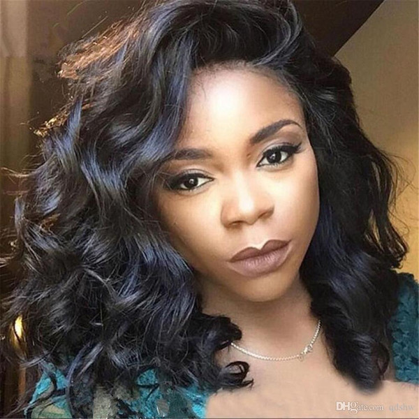 360 Full Lace Human Hair Wigs Bleach Knots Body Wave Short Bob Cut Real Virgin Peruvian Glueless 360 Frontal Lacefront Wig Baby Hair