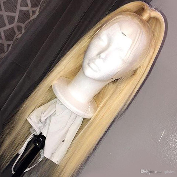 Blonde Ombre Human Hair Lace Wigs Virgin Brazilian Straight Hair Ombre 613 Blonde Lace Front Human Hair Wig For White Women