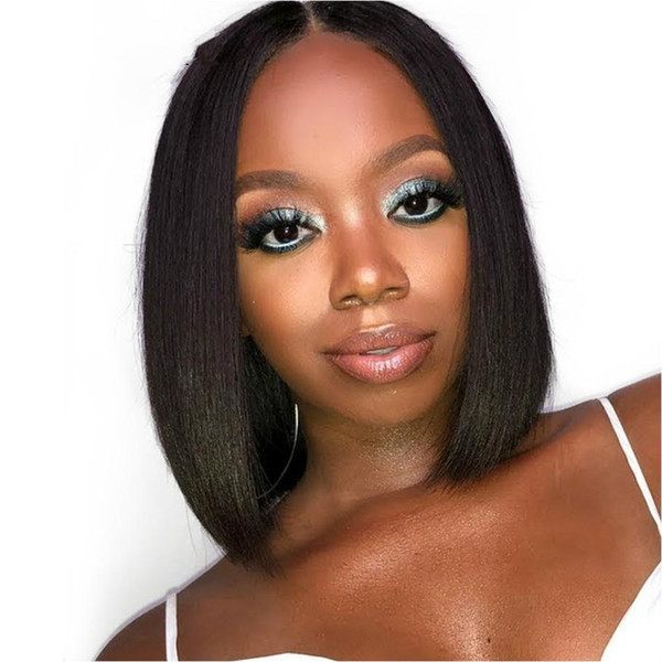 Human Hair Lace Front Wigs Bob Short Fake Scalp 13x4 Frontal Virgin Brazilian Straight Bob Short Lacefront Human Hair Wig With Baby Hair