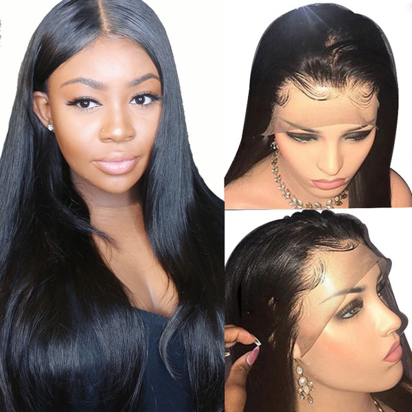 Brazilian Straight Lace Front Wigs Fake Scalp 13x4 Fronal Glueless Unprocessed Virgin Hair Fake Scalp Lacefront Human Hair Wig Pre Plucked