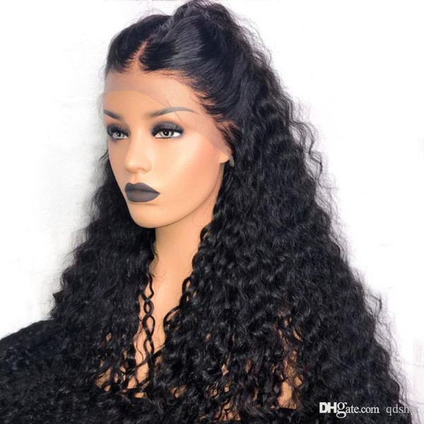 Deep Wave Remy Lace Wig HD Transparent Lace For Black Women Preplucked Glueless Deep Curly Brazilian Full Lace Human Hair Wigs Bleached Knot