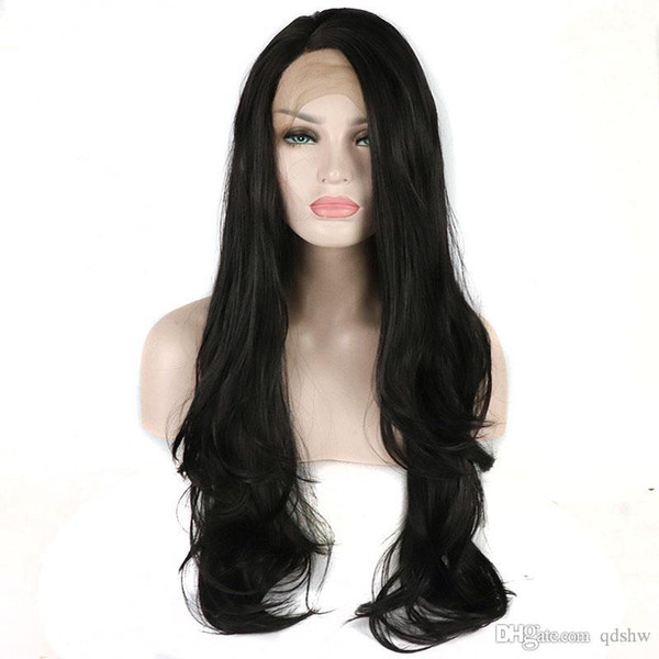 180 Heavy Density Long Loose Wave Hand Tied Synthetic Lace Front Wigs Glueless Heat Resistant Fiber Hair Lacefront Wig Pre Plucked Hairline