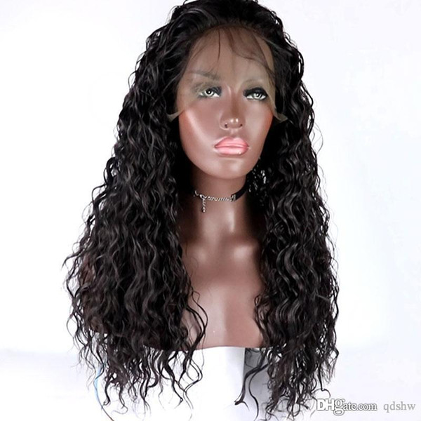 Curly Lace Front Synthetic Wigs With Baby Hair High Temperature Fiber 180 Density Synthetic Lace Front Curly Wig For Black Women