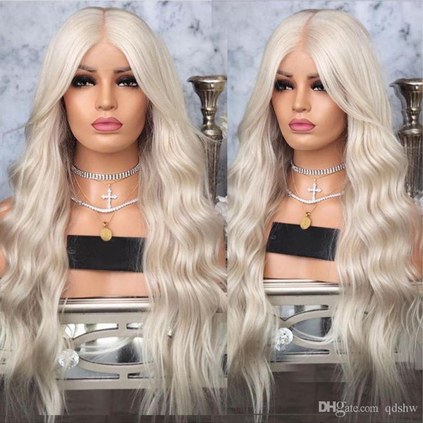 Blonde Synthetic Lace Front Wigs For White Women Heat Resistant Fiber Hair Glueless Synthetic Lacefront Wig Blonde 613 Color With Baby Hairs