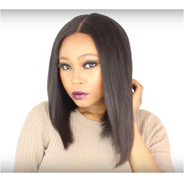 Short Bob Wigs Human Hair Lace Front Wigs 14inch For Black Women Brazilian beauty Pre Plucked Natural color Hairline Silky Straight