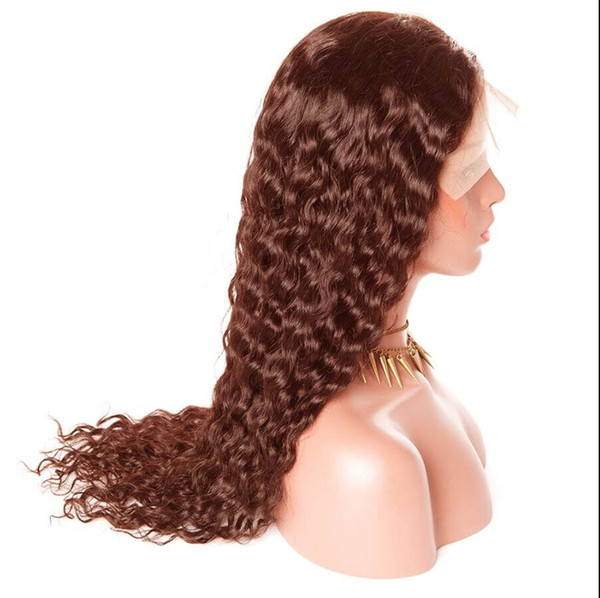 #4 or #2 color light or dark Brown Brazilian Lace Front wigs Curly Full Lace Wigs Pre Plucked Natural Hairline