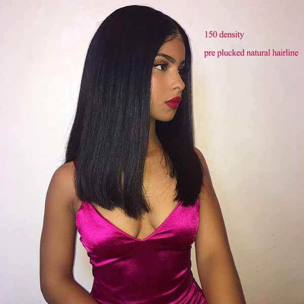 full lace human hair wigs human hair lace front wigs cheap 13*4 Bob Wigs Silky Straight Pre Plucked Natural Hairline tiffanyhair