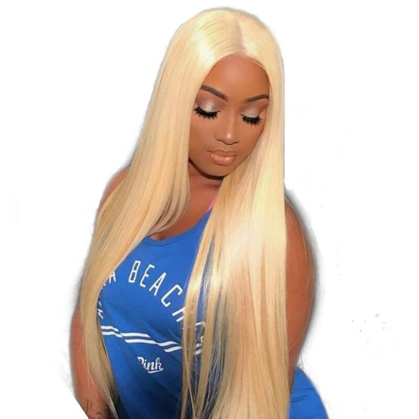 613 Blonde Color Silky Straight Lace Front Wigs Full Lace Wigs Middle or free Part Pre Plucked Natural Hairline