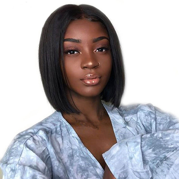130%or150% density short Bob lace Front wigs Straight Brazilian Human Hair Pre Plucked Natural Hairline full Lace wigs around baby hair