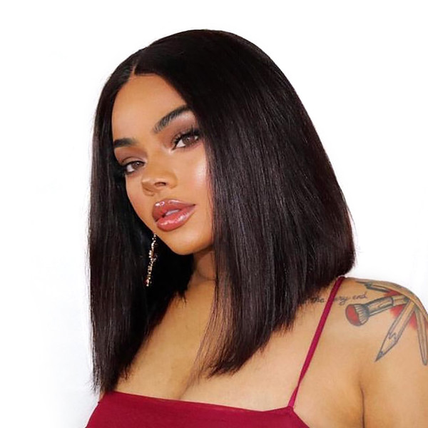 Bob Lace Front Wigs Baby Hair and Pre Plucked Brazilian Indian Hair Full End For Black Women tiffany direct sell factory