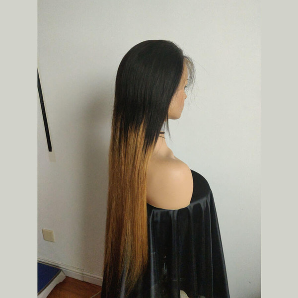 Human Hair Lace Front Wigs 1BT27 Ombre Color free Part 26inch PrePlucked Natural Hairline baby hair Brazilian Peruvian Indian Malaysian Hair