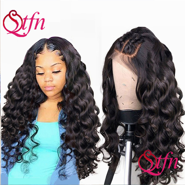 human hair Lace front wigs Pre-Plucked Natural Hairline baby hair for black woman Loose Wave Fashion Hot wigs