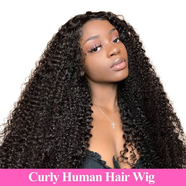 Kinky Curly Human Hair Wigs For Black Women Lace Front Wigs 13X4 Tiffany HAIR Kinky Curly Full Lace Human Hair Wigs Full End