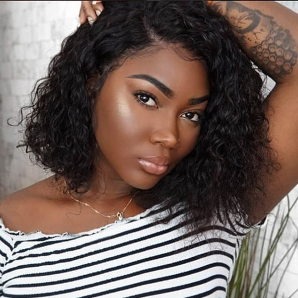 Lace Front wigs short curly Full Lace Wigs Pre Plucked Natural Hairline Bleached Knot Tiffany hair Shop