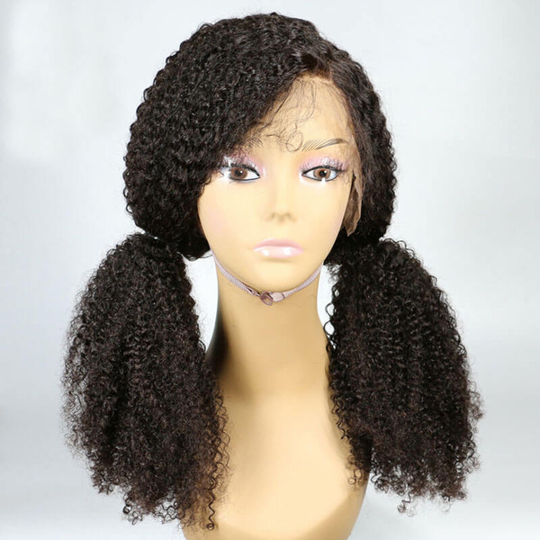 Lace Front wigs Afro Curly Wave Brazilian Full Lace Human Hair Wigs Pre Plucked Natural Hairline Bleach Knots Qtfn