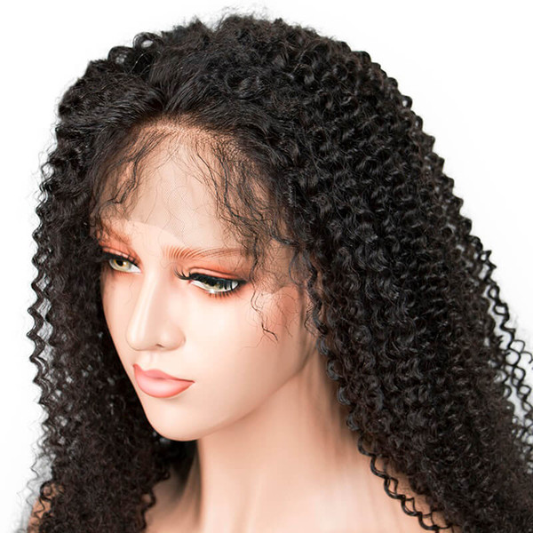 Lace Front wigs Afro Curly Wave Brazilian Full Lace Human Hair Wigs Pre Plucked Natural Hairline Bleach Knots baby hair