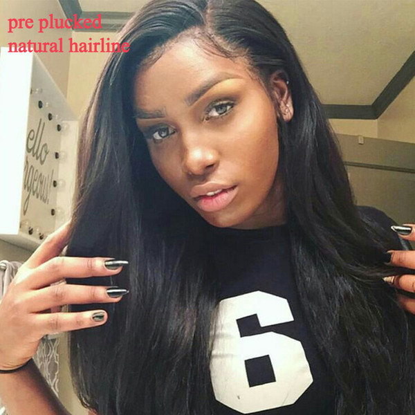 360 wigs 360 humanhair Pre Plucked Natural Hairline Brazilian Remy Hair For Black Women 360 Lace Frontal Straight Lace Wigs Free 