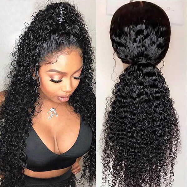 Curly middle long Human Hair Full Lace Wigs With Soft Baby Hair 13x4 Pre Plucked Lace Front Wigs Virgin Hair for black woman