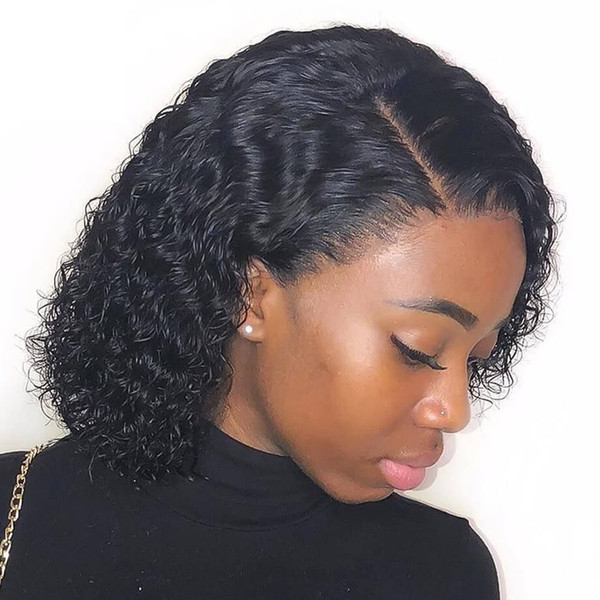 full lace human hair wigs 13*4 lace front wigs Brazilian Short Bob Curly Pre-Plucked Natural Hairline baby hair for black woman tiffanyhair