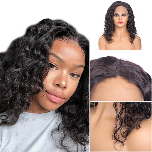 full lace human hair wigs 13*4 lace front wigs Deep Water Wave Pre-Plucked Natural Hairline baby hair woman Malaysian Brazilian Peruvian