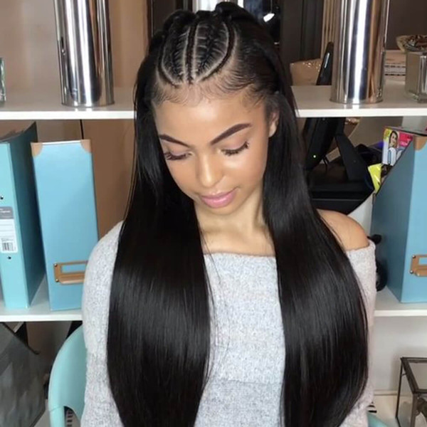 Lace Front wigs Full Lace Wigs straight style Pre Plucked Natural Hairline Baby Hair Bleach Knots Malaysian Peruvian Hair