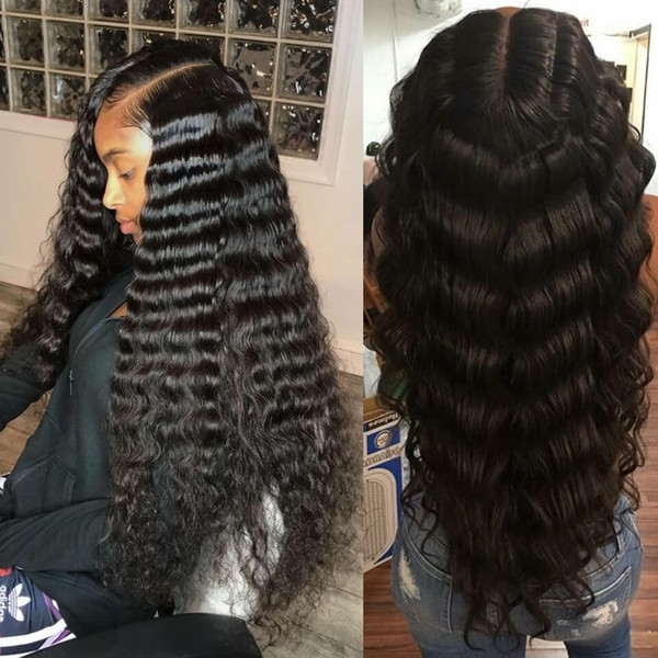 Lace Front wigs Deep Wave Full Lace Human Hair Wigs Pre Plucked baby hair for black woman hair end full qtfnhair