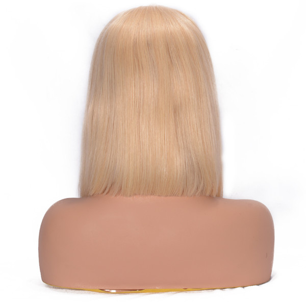 Full Lace Human Hair Wigs for Women #613 Blonde Color Brazilian Remy Hair 130% Density Short Bob Wigs Pre Plucked