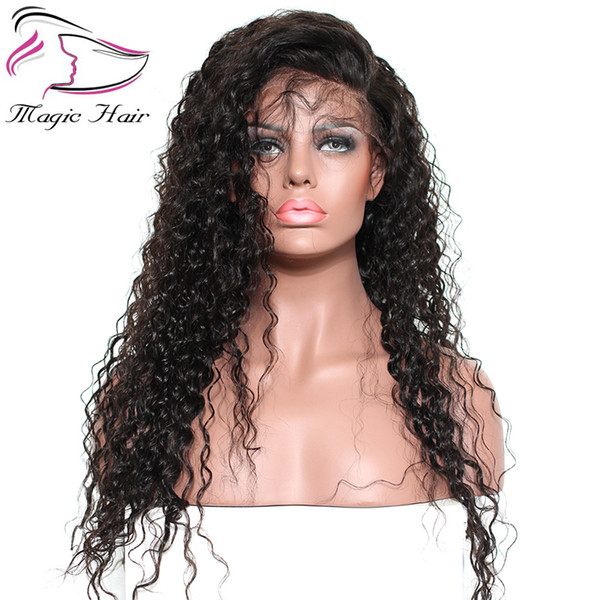 Evermagic Glueless Lace Front Human Hair Wigs For Women Curly Black Color Human Hair Wigs With Short Remy Baby Hair Full End