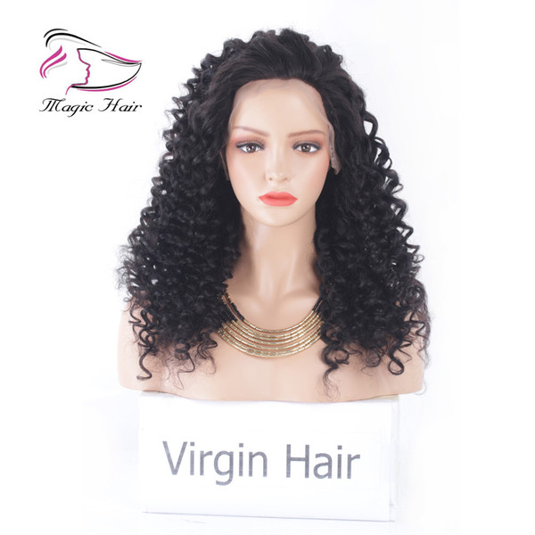 Evermagic Lace Front Human Hair Wigs High Quality Brazilian Virgin Hair Tight Curly Pre-Plucked With Baby Hair Natural Color